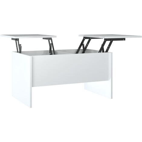 Table basse Blanc brillant 80x50x42,5 cm Bois d'ingénierie