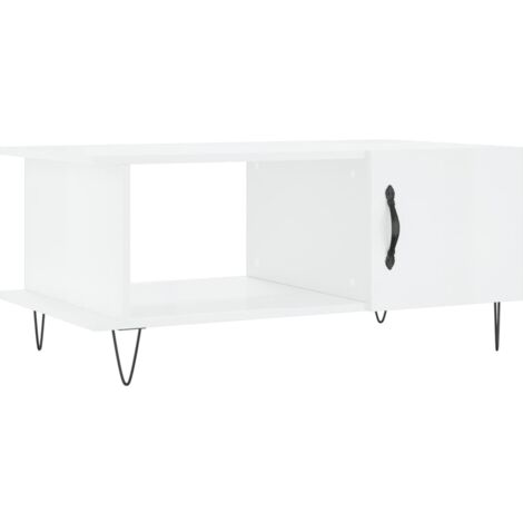 Table basse Blanc brillant 90x50x40 Bois d'ingénierie