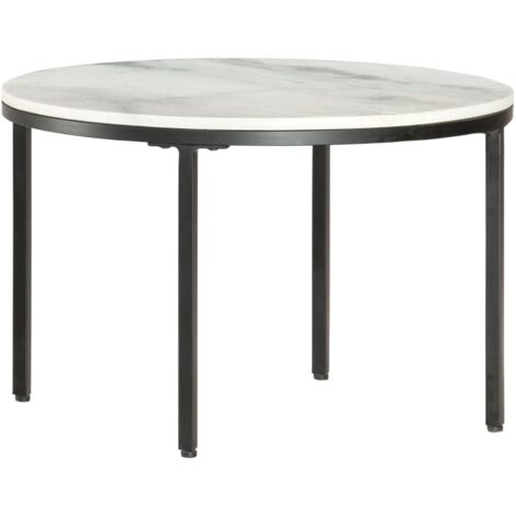 Table basse Blanc et noir Ø65 cm Marbre solide véritable vidaXL