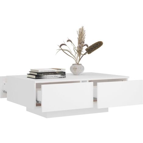 Table basse blanche 90x60x31 Leva