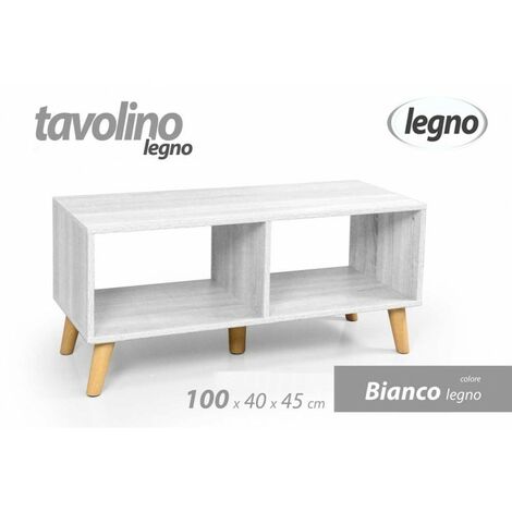Table basse blanche cm 100 x 40 x 45 h
