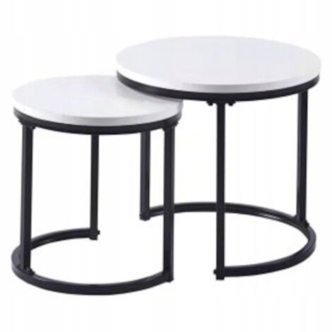 TABLE BASSE BLANCHE DE STYLE SCANDINAVE POUR SALON, ENSEMBLE DE MEUBLES