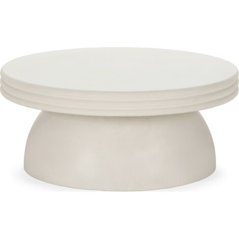 Table basse blanche effet ciment design contemporain salon - blanc minéral effet ciment
