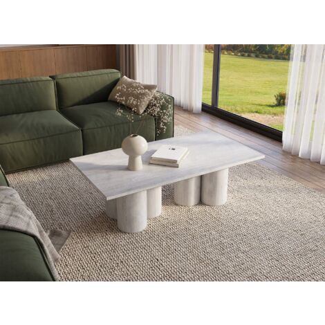 Table basse blanche pieds forme organique ROSALIA