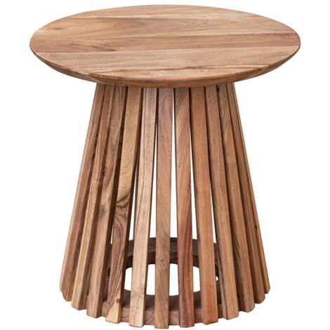 Table basse bohème en bois d'acacia marron 50x50x50cm