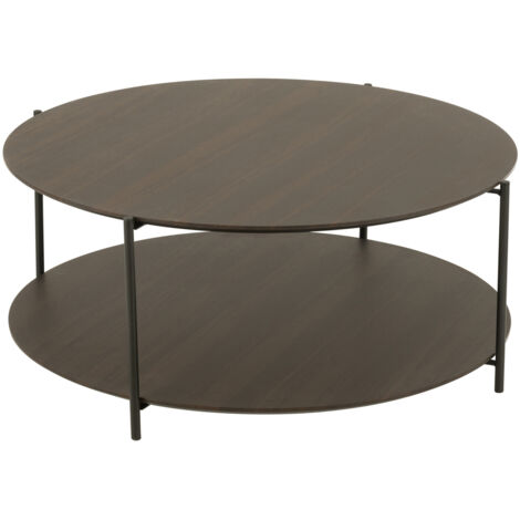 Table basse bois avec étagère ouverte Marron Foncé 30x90x38 cm