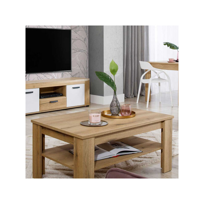 TMM - Table basse Bois clair - aboki - l 67 x l 102 x h 49 cm
