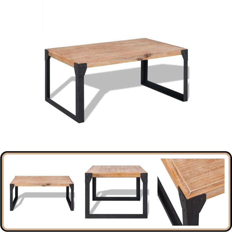 Vidaxl - Table basse bois d'acacia massif 100x60x45 cm - Table Basse - Meuble Salon - Table Acacia - Table Industrielle - Design Moderne