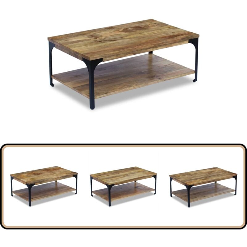 Vidaxl - Table basse Bois de manguier 100x60x38 cm - Table Basse - Meuble Salon - Table D'appoint - Table En Bois - Table Design