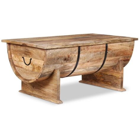 Table Basse bois de manguier avec rangement Induka