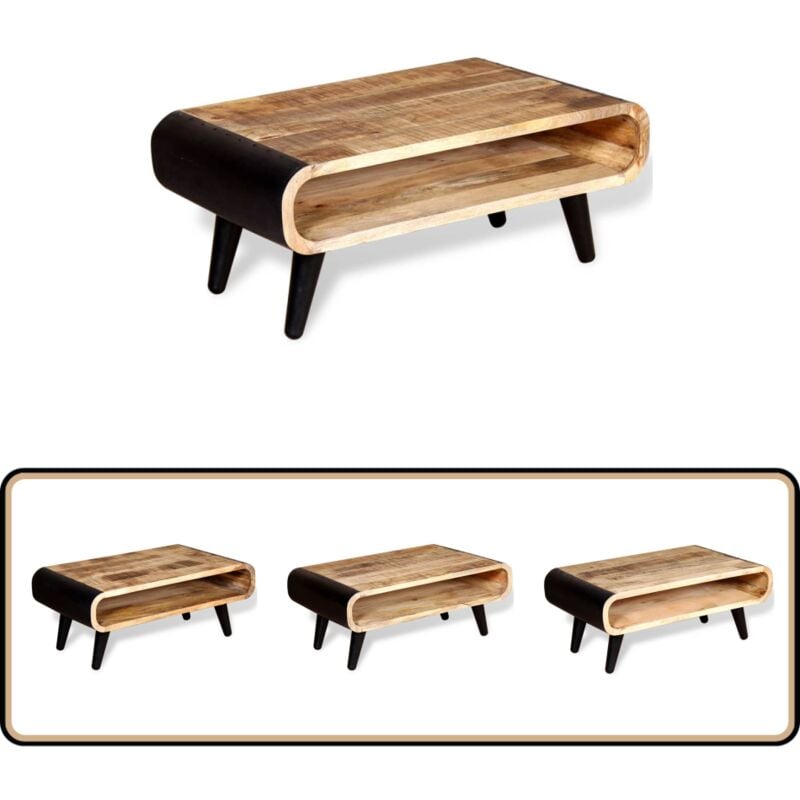 Vidaxl - Table basse Bois de manguier brut 90x55x39 cm - Table Basse Industrielle - Table Basse Design - Table Basse Bois Massif - Table Basse