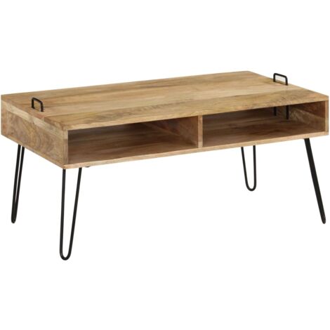 Table basse Bois de manguier massif 100x60x45 cm vidaXL