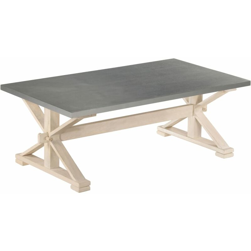 Vidaxl - Table Basse Bois de Manguier Massif 110x60x40 cm Dessus en Zinc