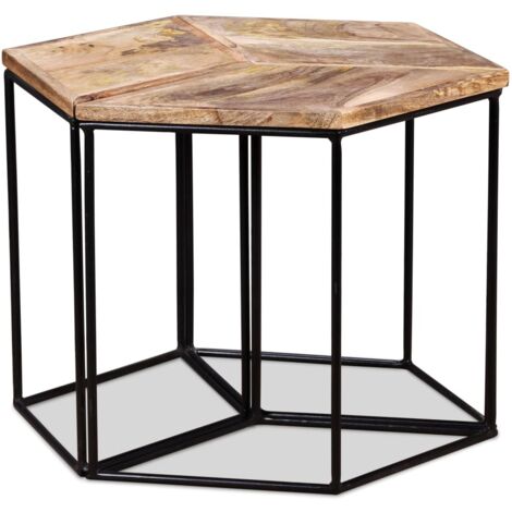 Table basse Bois de manguier massif 56x48x40 cm