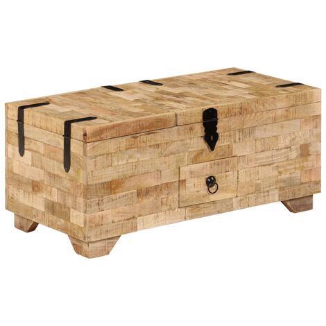 vidaXL Coffre Table Basse Table Auxiliaire Bois de Récupération Multicolore