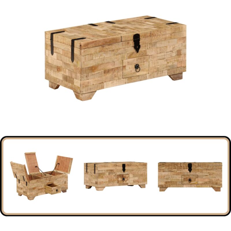 Vidaxl - Table basse Bois de manguier massif 80x40x35 cm - Table Basse - Meubles De Salon - Table D'appoint - Bois De Manguier - Mobilier Rustique
