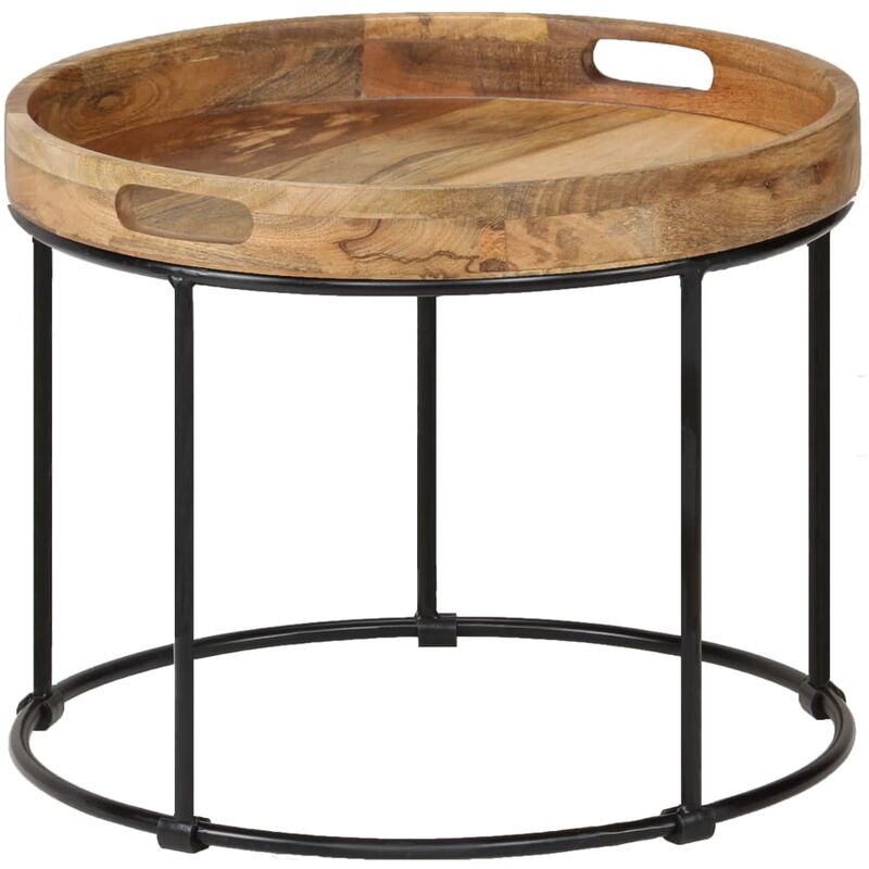 Vidaxl - Table basse rétro-style fait à la main en bois massif 50x40 cm