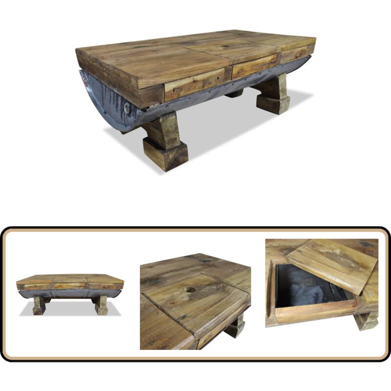 Vidaxl - Table basse bois de récupération mélangé 90x50x35 cm - Table Basse - Table D'appoint - Mobilier Rustique - Décoration Intérieure - Meubles