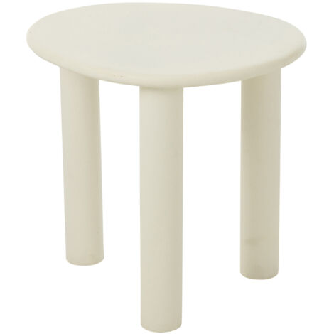 Table basse bois design épuré contemporain Blanc cassé 43x51x50 cm