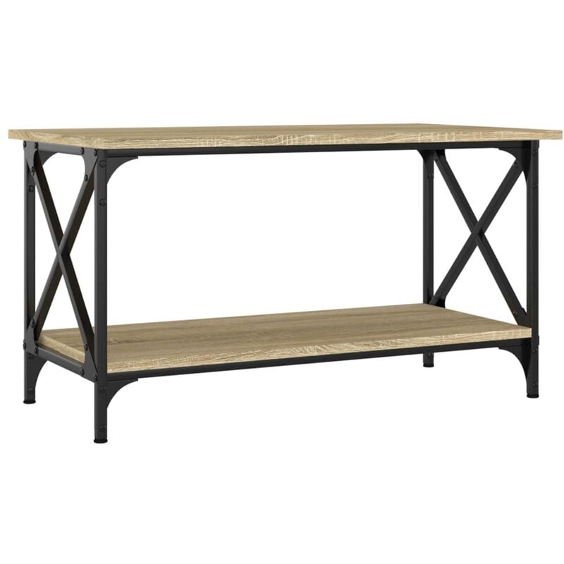 Vidaxl - Table basse Chêne sonoma 80x45x45 cm Bois d'ingénierie et fer