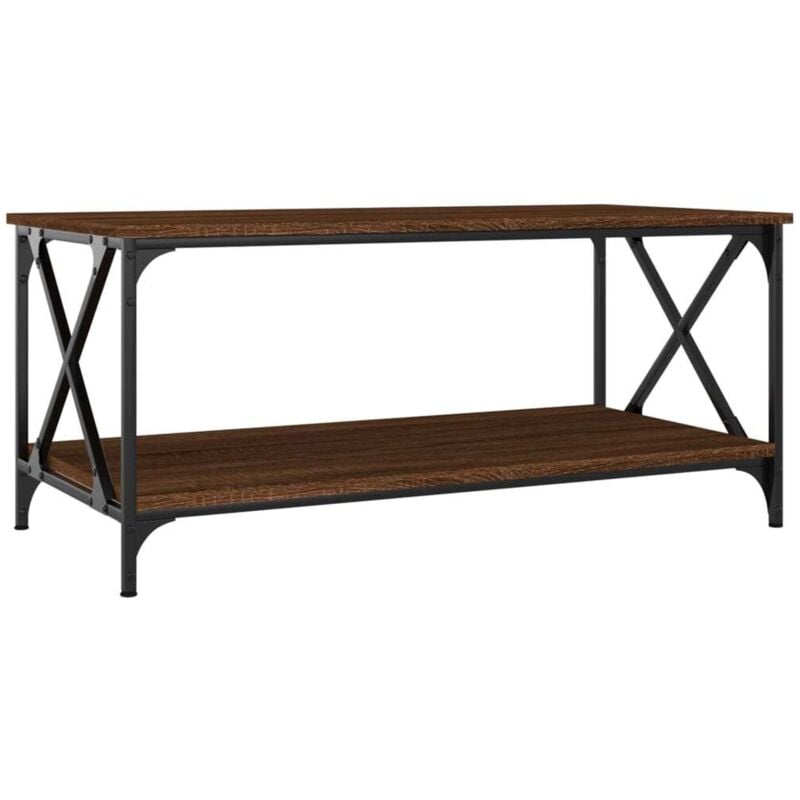 Vidaxl - Table basse Chêne marron 100x50x45 cm Bois d'ingénierie et fer