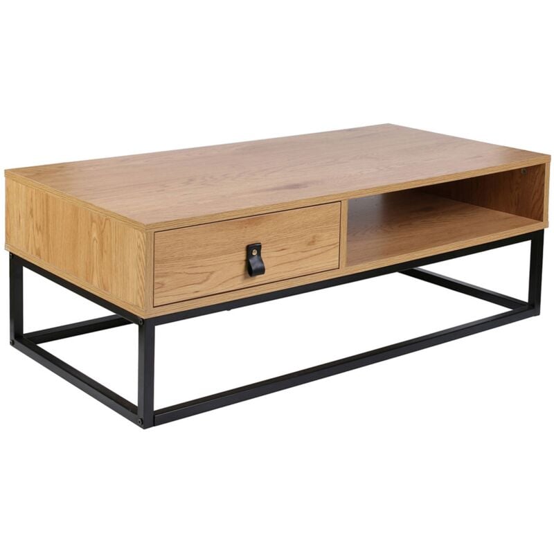 The Home Deco Factory - Table basse en bois et métal Abbott