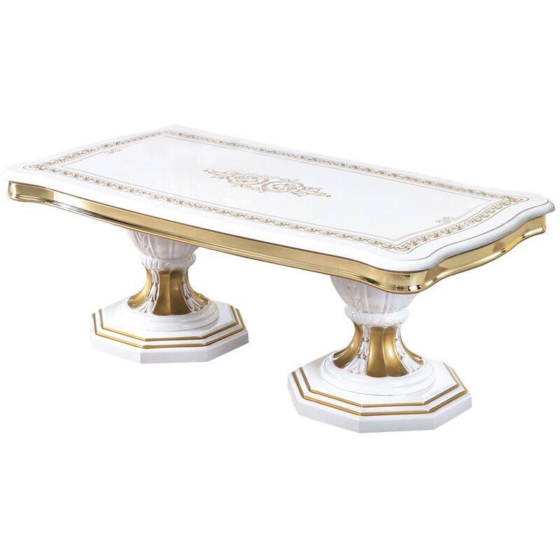 Table basse bois laqué vernis laqué brillant et doré Lesly 130cm Table basse bois laqué vernis laqué brillant et doré Lesly 130cm