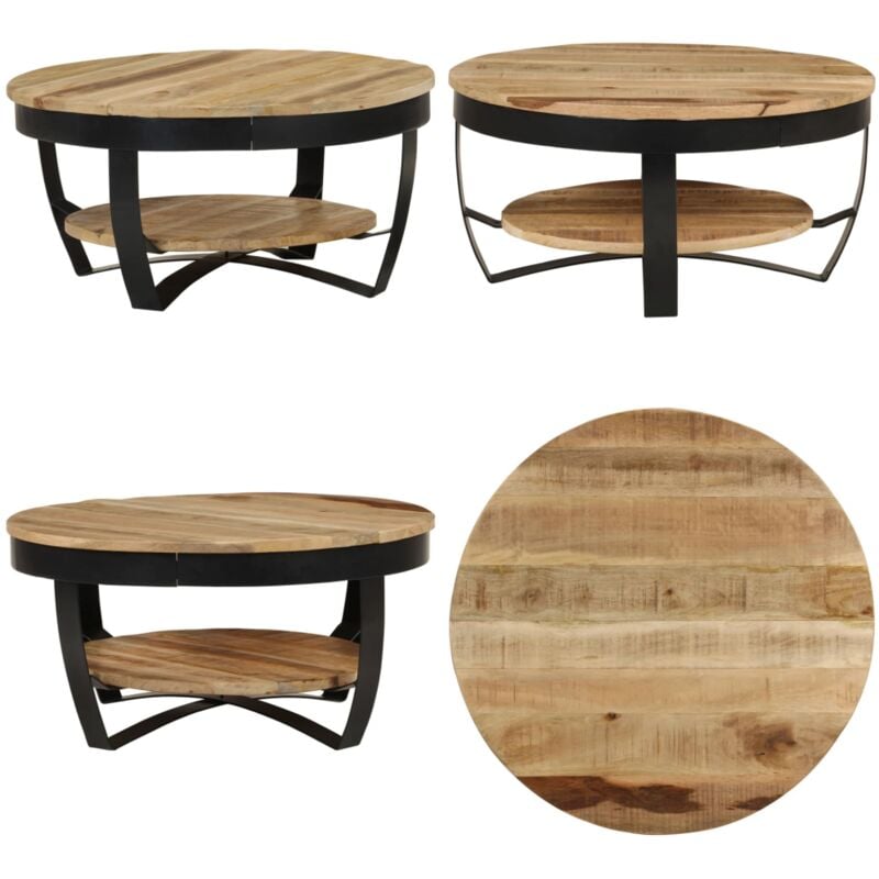 Vidaxl - Table basse Bois massif de manguier brut 65x32 cm - Table Basse Industrielle - Table Basse Design - Table Basse Vintage - Table Basse Bois