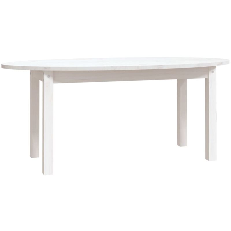 Table basse Blanc 110x55x45 cm Bois massif de pin