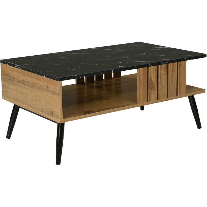 urban meuble - table basse bois noir pvc 905440cm