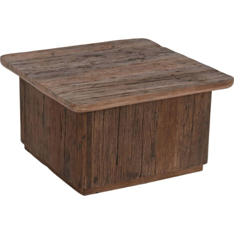 Table basse bois recyclé pour intérieur chaleureux - Marron légèrement patiné