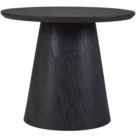 Table basse BOKOR – Coloris brun foncé – Table basse ronde 60x60 cm – MDF – Design moderne et compact
