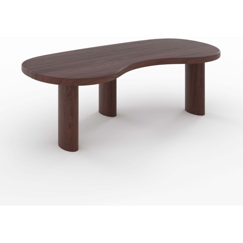 Table basse organique en bois massif de mindi foncé - BRANDAN Table basse organique en bois massif de mindi foncé - BRANDAN