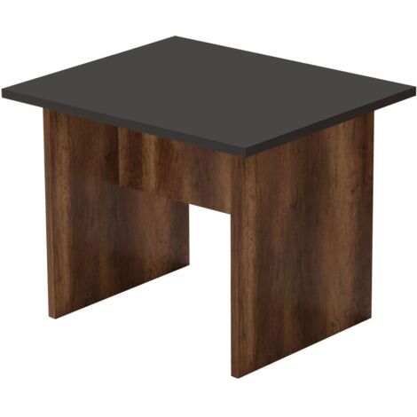 Table basse Busymo 50x60cm Chêne foncé et Gris