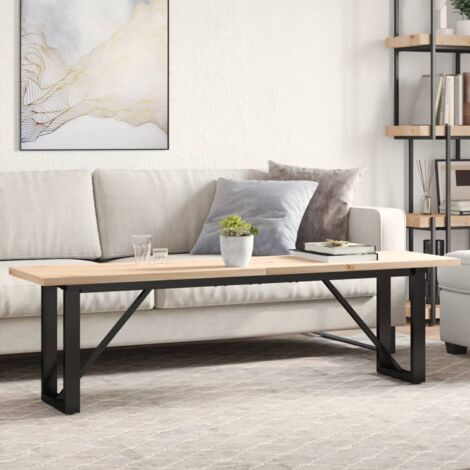 Table basse cadre en O 160x40x45,5 cm bois de pin massif acier vidaXL