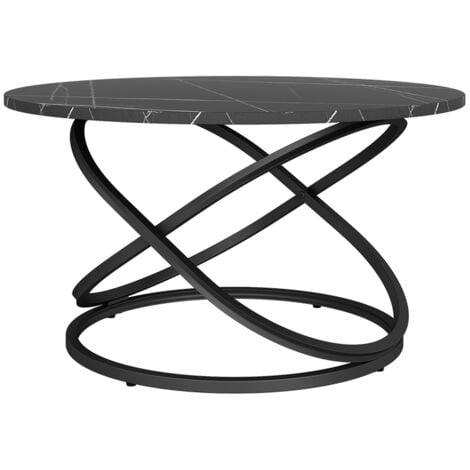Table basse Calgary, Noir, 79.5 x 62 cm avec grande surface de travail, Vicco