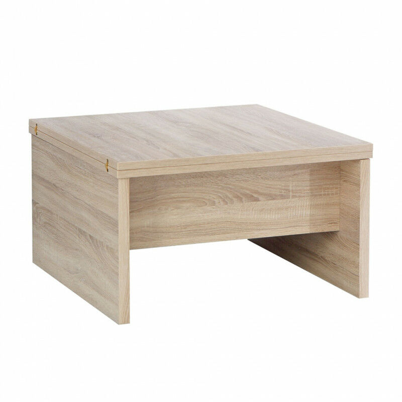 Meubletmoi - Table basse carré réhaussable et extensible décor bois clair - SOFYA - Bois