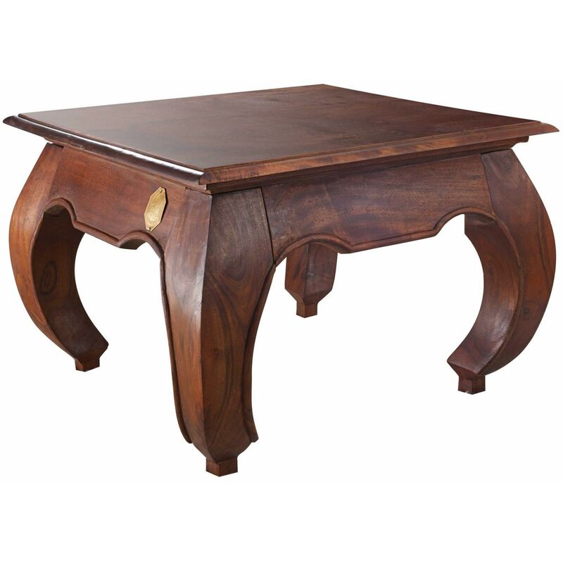 Table basse 60x60 Acacia laqué Nougat opium 612
