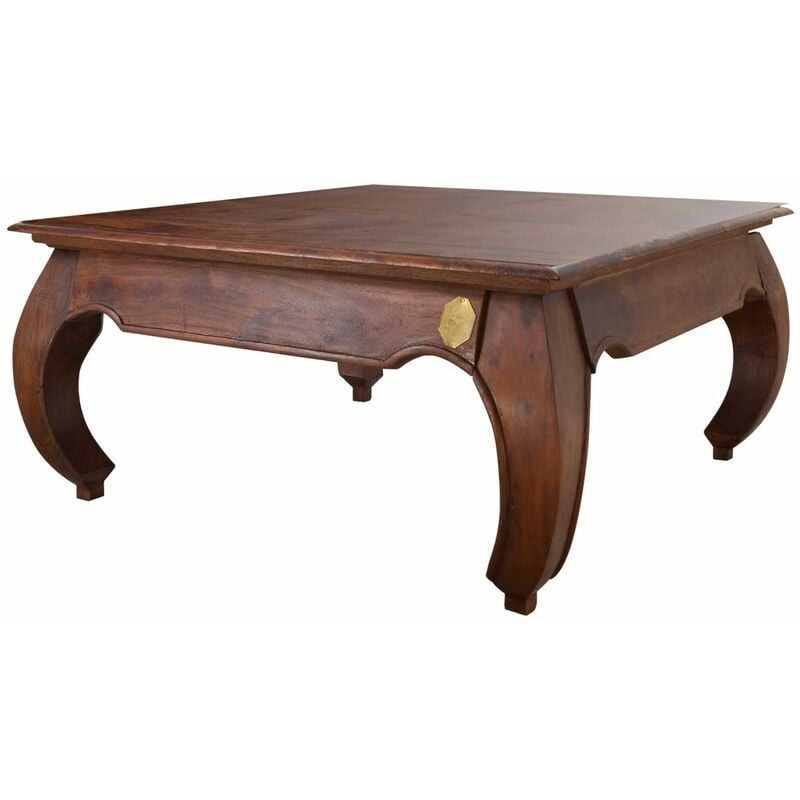 Table basse 120x120 Acacia laqué Nougat opium 624 - marron