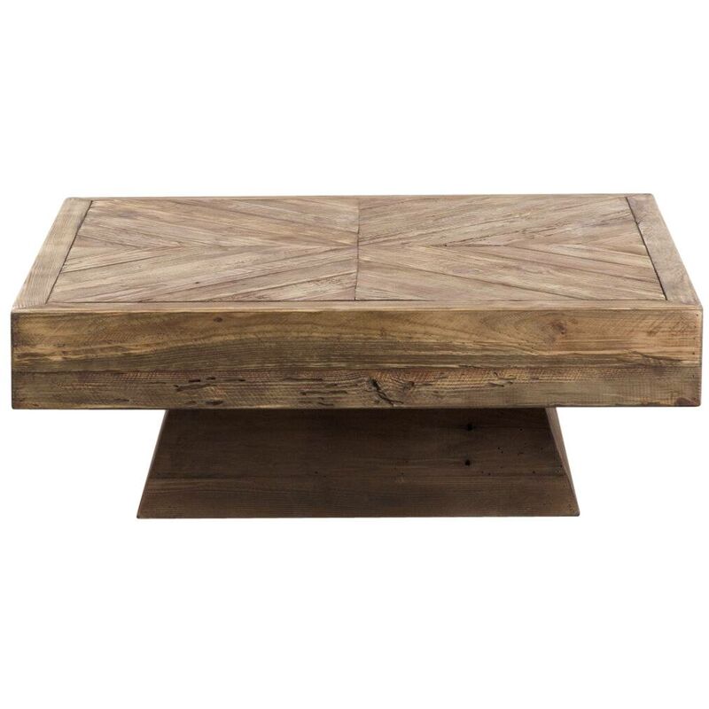 Made In Meubles - Table basse carrée en bois recyclé Blaise