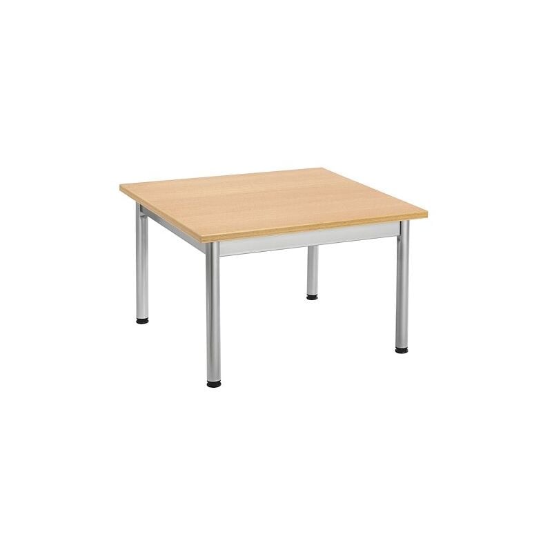 Table basse carrée pietement métal hêtre - Maxiburo