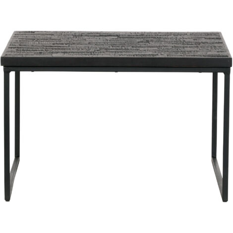 Table basse carrée 60x60x38 cm en bois noir