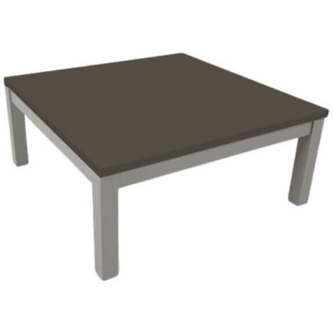 Table basse carrée avec structure grise et plateau en boue Tratto