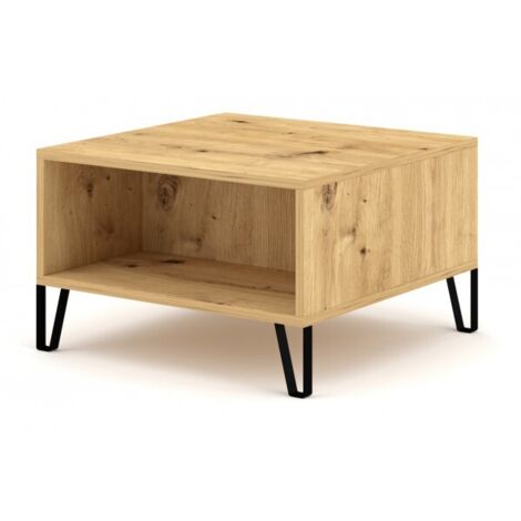 Table basse carrée BILBAO coloris chêne artisan 60x60 x37 cm