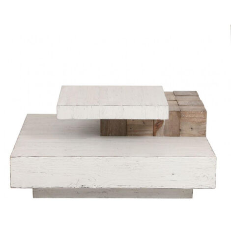 Table basse carrée - Bois - Blanc - Interior's