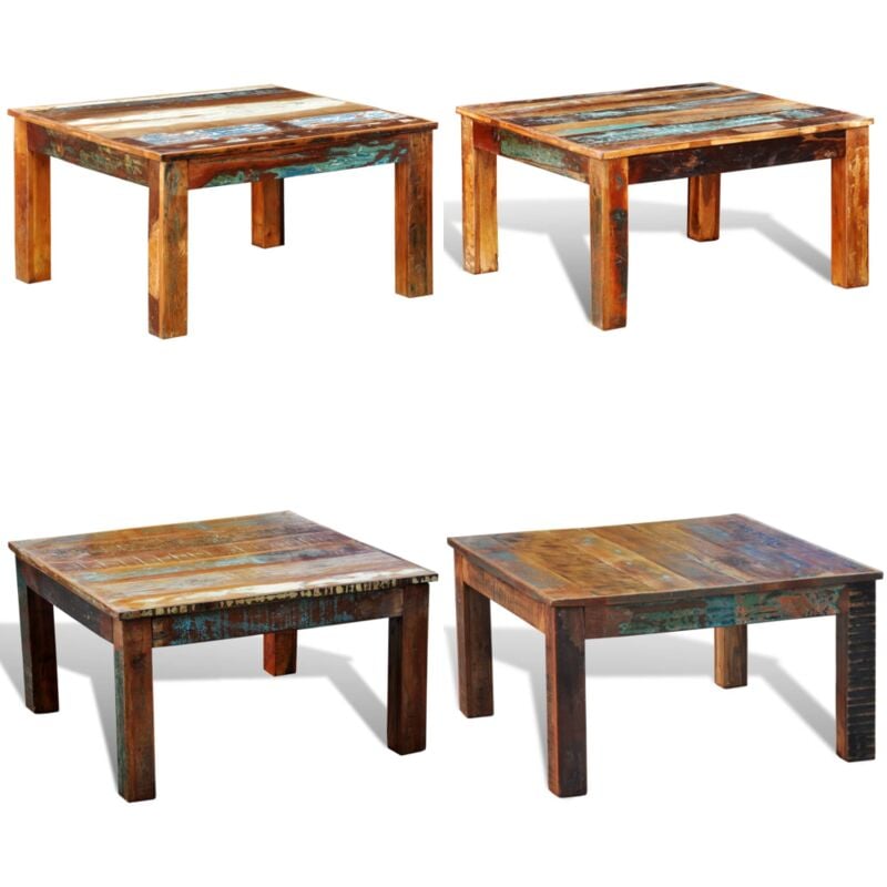 Vidaxl - Table basse carrée Bois de récupération - Table Basse - Table D'appoint - Meubles Anciens - Décoration Intérieure - Bois Recyclé - Home &