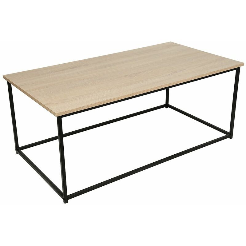 table basse carree design industriel 113*60*45 - chene