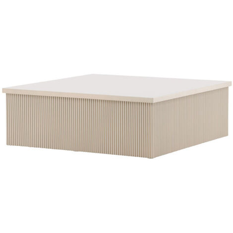 Table basse carrée en bois 90x90cm - Beige - LENOX