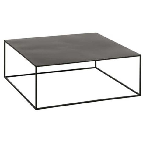 Table basse carrée en métal Noir 80x80 cm