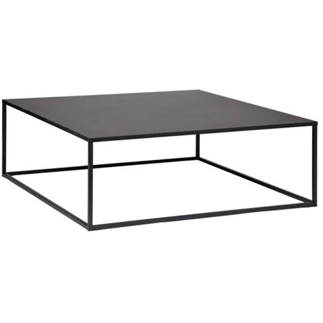 Table Basse Carrée en métal noir - Longueur 100 x Profondeur 100 x Hauteur 36 cm
